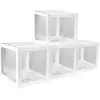 Image de Lot de 4 Cubes en carton avec film plastique rigide 30x30x30cm, Blanc