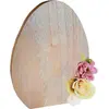 Image de DÃ©co Oeuf de PÃ¢ques en bois avec fleurs, 18 cm
