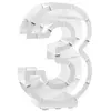 Image de Structure 63,5cm en carton/film pour ballons, Chiffre 3 Blanc
