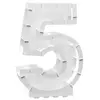 Image de Structure 63,5cm en carton/film pour ballons, Chiffre 5 Blanc