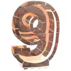 Image de Structure 63,5cm en carton/film pour ballons, Chiffre 9 Rose Gold