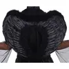 Image de Ailes d'ange en plumes 45x60cm, Noir