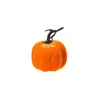 Image de DÃ©coration Citrouille 17 cm - Velours Orange - Halloween