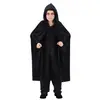 Image de Cape capuche Vampire velours 120cm enfant, Noir