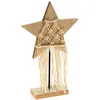 Image de DÃ©co Grande Etoile en bois naturel sur pied avec macramÃ© 30cm