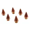 Image de Lot de 6 mini-Sapins pailletÃ©s 7cm sur rondin, Rose Gold