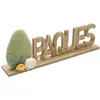 Image de Centre de table PÃ¢ques en bois 30cm avec oeuf velours Vert Sauge