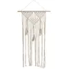 Image de Grande DÃ©co murale MacramÃ© blanc cassÃ© sur tige 40x80cm