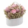 Image de Déco Bouquet Roses Lina séchées dans Panier 8cm
