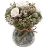 Image de Déco Bouquet Fleurs blanches Margot séchées 15cm dans Pot en verre