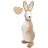 Image de DÃ©co Lapin de PÃ¢ques debout en rÃ©sine avec coeur, 20 cm