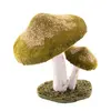 Image de Deux Champignons fairy velours pailletÃ©s or sur socle, Vert 17cm