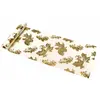 Image de Chemin de table velours CRÃME avec Feuilles d'Automne Or mÃ©tallisÃ© 3m