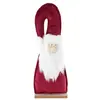 Image de Grand Centre de table PÃ¨re NoÃ«l bordeaux velours avec barbe 31cm sur socle