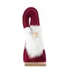 Image de Centre de table PÃ¨re NoÃ«l bordeaux velours avec barbe 22,5cm sur socle
