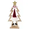 Image de Centre de table Sapin en bois avec PÃ¨re NoÃ«l assis 29cm