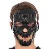 Image de Masque TÃªte de mort NOIR striÃ© en plastique
