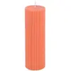 Image de Grande Bougie Pilier CannelÃ©e 5x15cm, Tangerine