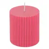 Image de Bougie Pilier Cannelée 7x7,5cm Pink Lady
