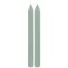 Image de Set de 2 bougies Flambeau CannelÃ©es 25cm, Vert Sauge