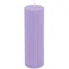 Image de Grande Bougie Pilier CannelÃ©e 5x15cm, Lilas