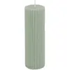 Image de Grande Bougie Pilier CannelÃ©e 5x15cm, Vert Sauge