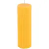 Image de Grande Bougie Pilier CannelÃ©e 5x15cm, Jaune Moutarde
