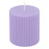 Image de Bougie Pilier Cannelée 7x7,5cm Lilas