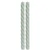 Image de Set de 2 bougies Flambeau Torsadées 26cm, Vert Sauge