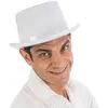 Image de Chapeau Haut de Forme satinÃ© ajustable, Blanc