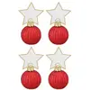 Image de Lot 4 Boules de NoÃ«l marque-places 5,5cm avec Ã©tiquettes, Rouge