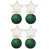Image de Lot 4 Boules de NoÃ«l marque-places 5,5cm avec Ã©tiquettes, Vert