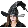 Image de Chapeau SorciÃ¨re en simili-cuir, Noir