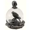 Image de Boule Ã  eau Corbeau Bronze avec tÃªte de mort rÃ©sine 16cm