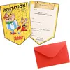 Image de 8 cartes d'invitation Astérix Astérix et Obélix rouge -