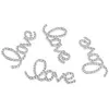 Image de Sachet de 4 mots Love mÃ©tal diamant avec strass argent 4cm