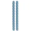 Image de Set de 2 bougies Flambeau Torsadées 26cm, Bleu acier