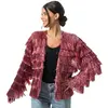 Image de Veste scintillante Ã  franges femme, Rose taille M