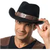 Image de Chapeau de cowboy effet suedine logo buffle, Noir