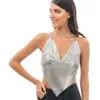 Image de DÃ©bardeur Top mÃ©tallique femme, Argent