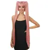 Image de Perruque Cosplay longues couettes 99cm avec frange, Rose