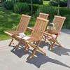 Image de Berah Getah - Lot De 4 Chaises De Jardin En Teck Huilé Massif Pliante