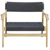 Image de Fauteuil de jardin en bois teck avec cordage noir MANILLE