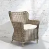 Image de Berah Getah   Fauteuil De Jardin En Rotin Naturel   Coussin Moelleux   Hauteur D'Assise 45 Cm   Tressé À La Main Pour Style Bohème