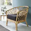 Image de Berah Getah - Fauteuil En Rotin, Coussin Inclus