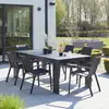 Image de Berah Getah - Salon De Jardin En Aluminium Et Textilène Noir 6 Places