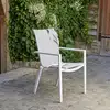 Image de Fauteuil De Jardin En Aluminium Blanc Et Textilène Gris