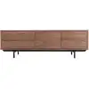 Image de Miliboo   Meuble Tv Vintage En Bois Foncé L160 Cm   Rangements Fermés   Panneaux De Fibres Placage Noyer   Pieds En Métal Noir