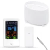 Image de FISHTEC - Station Météo Intelligente Capteur Extérieur Écran LCD Ajustable Pluviomètre à Poser Affiche la Date, l'Heure, Température, l'Humidité, Prévoit Jauge Indication en occasion ou reconditionné