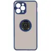 Image de Coque pour iPhone 11 Pro Bi-matière Bague Métallique Support Bleu nuit - Neuf